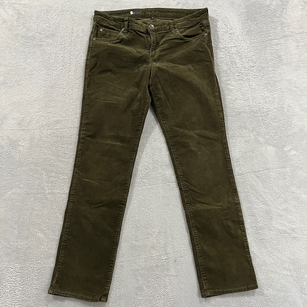 KUT From The Kloth Pants 10 Women's Catherine Boyfriend Corduroy‎ Green Slim